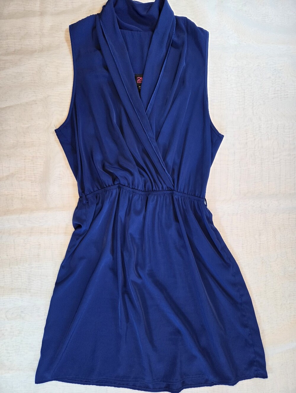 2b Bebe Royal Blue Sleeveless Wrap Dress
